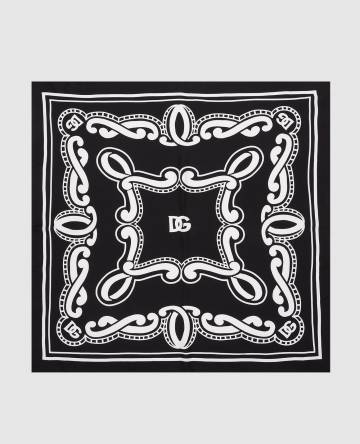 Черный платок из шелка в принт Bandana Черный платок из шелка в принт Bandana