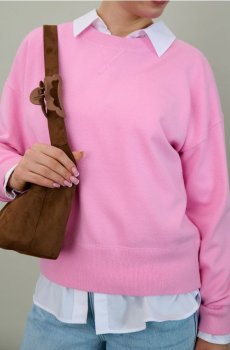 Основний светр з віскозою - рожевий