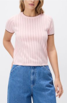 Reserved - Джемпер з ажурним візерунком - рожевий - 142JP-30X