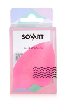 Бьюти-блендер для макияжа Sovart капля со срезом, розовый, 1 шт