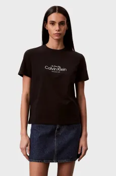 Женская черная футболка CLASSIC Черный XL Calvin Klein Jeans LV047F810G