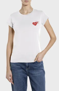 Женская белая футболка Белый XL Replay W3397G.000.20994