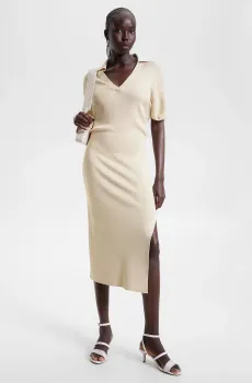 Женское бежевое платье OPEN POLO BLOUSSON Бежевый S Tommy Hilfiger WW0WW38886