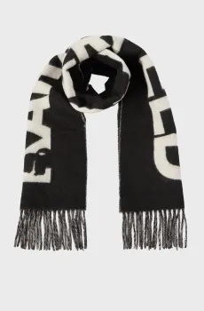 Женский черный шерстяной шарф essential Черный ONESIZE Karl Lagerfeld A4W33125