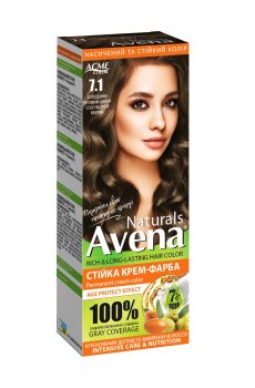 Стойкая крем-краска для волос Acme Color Avena Naturals Permanent Cream Color 7.1 Холодный русый шатен, 115 мл
