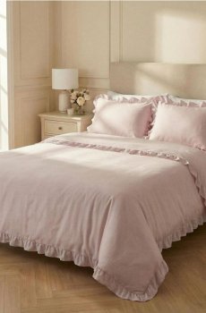Атласна постіль - пастельний рожевий