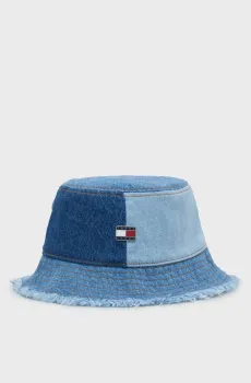 Женская голубая джинсовая панама DENIM PATCHWORK BUCKET Голубой ONESIZE Tommy Jeans AW0AW18363