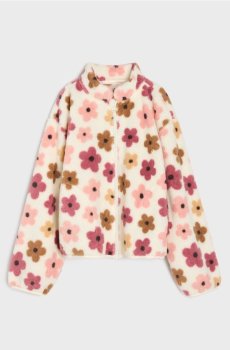 Флісова розстібна кофта зі стійкою - різнобарвний