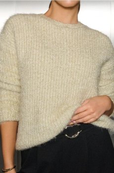 Светр з хутряним оздобленням - золотий