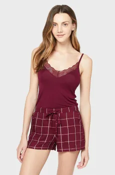 Женские красные шорты TARTAN Красный S Etam 6509752