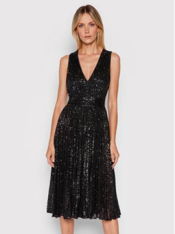 Elisabetta Franchi Коктейльна сукня AB-004-16E2-V690 Чорний Regular Fit Elisabetta Franchi Коктейльна сукня AB-004-16E2-V690 Чорний Regular Fit