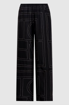 Черные брюки из шелка