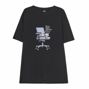 Cropp - Чорна футболка з принтом - чорний Cropp - Чорна футболка з принтом - чорний
