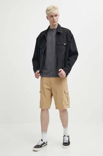 Хлопковые шорты Quiksilver цвет коричневый Хлопковые шорты Quiksilver цвет коричневый