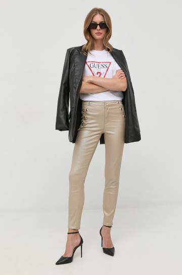 Хлопковая футболка Guess цвет белый Хлопковая футболка Guess цвет белый