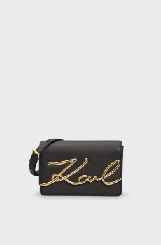 Женская черная кожаная сумка K SIGNATURE Черный ONESIZE Karl Lagerfeld 235W3061