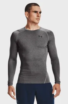 Мужской серый лонгслив UA HG Armour Comp LS Серый S Under Armour 1361524-090
