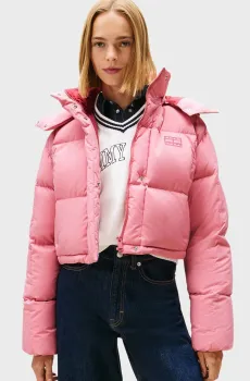 Женский розовый пуховик ALASKA Розовый L Tommy Jeans DW0DW21624