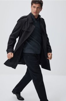 Reserved - Класичний тренч - чорний - 690IE-99X