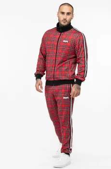 Мужской красный спортивный костюм в клетку (кофта, брюки) Красный XL Lonsdale 117635