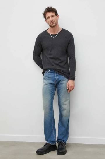 Хлопковый лонгслив American Vintage цвет белый однотонный Хлопковый лонгслив American Vintage цвет белый однотонный