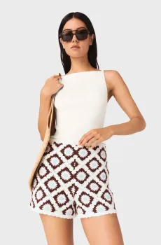 Женские шорты с узором Разноцветный 36 MAJE MFPSH00767_Brown-Blue