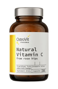 Витамин C OstroVit Pharma Natural Vitamin C from Rose Hips, 30 капсул