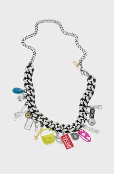 Серебристое ожерелье CHAIN Серебряный ONESIZE Diesel DX1522001