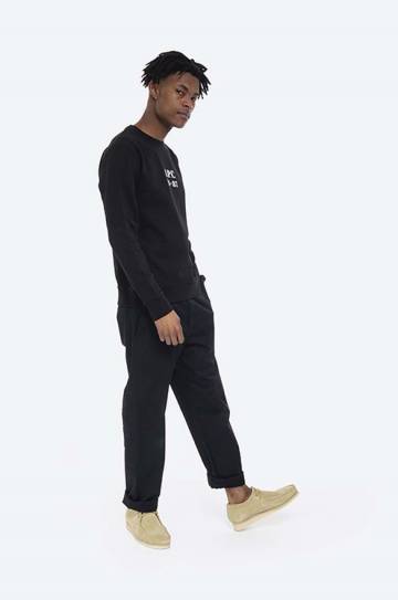 Хлопковая кофта A.P.C. Sweat Gaby мужская цвет чёрный с принтом COECQ.H27609-HEATHEREDG Хлопковая кофта A.P.C. Sweat Gaby мужская цвет чёрный с принтом COECQ.H27609-HEATHEREDG