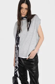 Женский серый шерстяной жилет Darcy Серый XS-S ZADIG&VOLTAIRE KWSW02829_GRIS CHINE CLAI