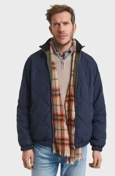 Мужская темно-синяя куртка REVERSIBLE STAND-UP COLLAR Синий M Gant 7006544