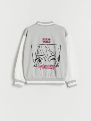 Reserved - GIRLS` JOGGING TOP - світло-сірий - 889BK-09X Reserved - GIRLS` JOGGING TOP - світло-сірий - 889BK-09X