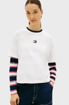 Женская белая футболка BXY BADGE Белый S Tommy Jeans DW0DW22202