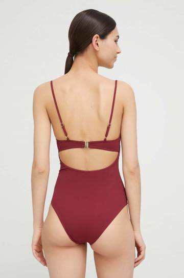 Слитный купальник Calvin Klein цвет бордовый мягкая чашечка Слитный купальник Calvin Klein цвет бордовый мягкая чашечка