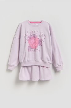 Reserved - Бавовняний комплект із принтом - лавандовий - 257HN-04X