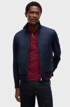 Мужская темно-синяя шерстяная куртка ny mixed media otw Синий M Tommy Hilfiger MW0MW44841