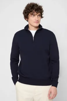 Мужская темно-синяя шерстяная кофта Синий S BOSS 50543155;404