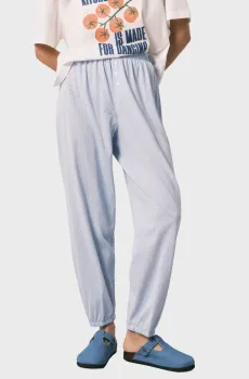 Женские голубые брюки в полоску Голубой L womensecret 3703231