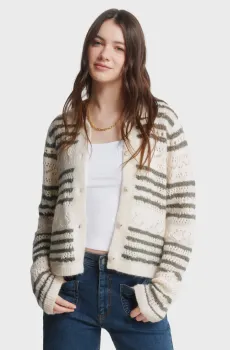 Женский белый кардиган в полоску Белый S SPRINGFIELD 1343395