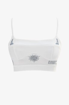 Молочний кроп-топ Душа на тонких бретелях