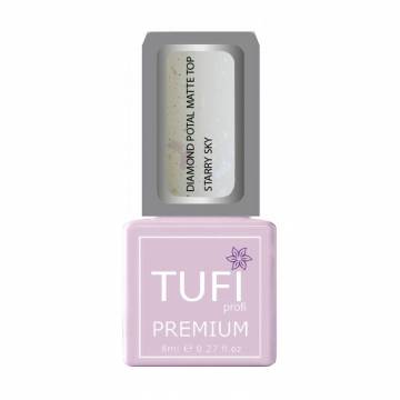 Матовый топ для гель-лака Tufi profi Premium Diamond Potal Matte Top с поталью и шиммером, Звездное небо, 8 мл Матовый топ для гель-лака Tufi profi Premium Diamond Potal Matte Top с поталью и шиммером, Звездное небо, 8 мл