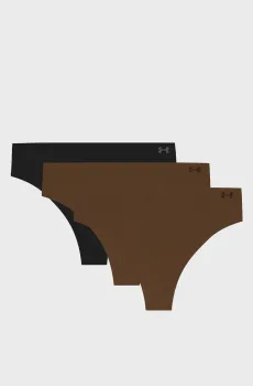 Женские трусики (3 шт) UA PURE STRETCH NO SHOW THONG -SOLID 3PK Разноцветный S Under Armour 1383893-113