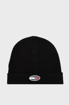 Мужская черная шапка TJM SKATER BOY SHORT BEANIE Черный ONESIZE Tommy Jeans AM0AM11681