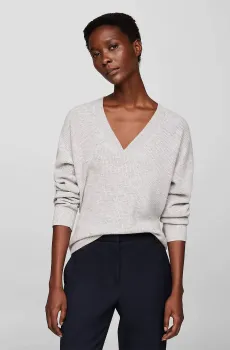 Женский серый шерстяной пуловер WOOL CASH V-NK LS Серый XS Tommy Hilfiger WW0WW43101