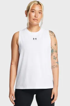 Женская белая майка UA Rival Muscle Tank Белый S Under Armour 1383659-100