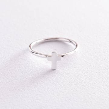 Серебряное кольцо с крестиком 112646 Серебряное кольцо с крестиком 112646