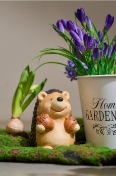 Садова декорація у формі їжака - коричневий