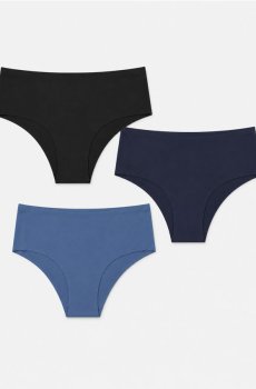 Безшовні трусики-сліпи 3 pack - різнобарвний