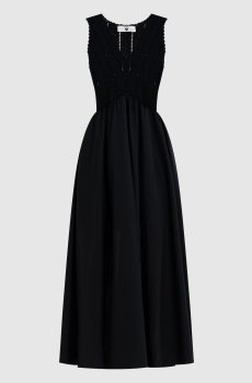 Черное платье миди