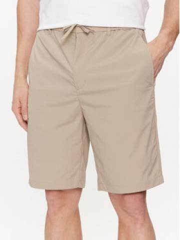 Calvin Klein Шорти з тканини K10K112836 Бежевий Straight Fit Calvin Klein Шорти з тканини K10K112836 Бежевий Straight Fit